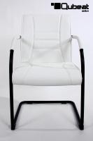 3x Freischwinger Kunstleder wei� gepolstert, schwarz B-WARE -