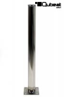 4x Tischbein 72 cm, Tischfu, Edelstahl, rund, Durchmesser 6,3 cm, verstellbare Bodengleiter - 