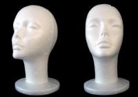 5x Styroporkopf Per�ckenkopf Dekokopf B�ste Torso Kopf wei� f�r Per�cken Brillen M�tzen