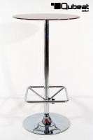 Bistro Table Red, Round  Tempered Glass Board 102 cm Footrest-