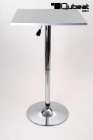 Bistro Table Silver, Square Wooden Board, Height-Adjustable-