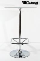 Bistro Table White Square Wooden Board Footrest- 