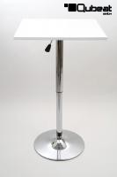 Bistro Table White, Square Wooden Board, Height-Adjustable-