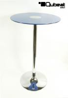 Bistro Table blue, Round blue Glass Board 102 cm- 