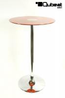 Bistro Table orange, Round orange Glass Board 102 cm- 