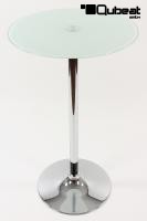 Bistro-Tisch wei, Glasplatte rund 102 cm - 