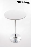 Bistro-Tisch wei,  Holzplatte rund 102 cm - 
