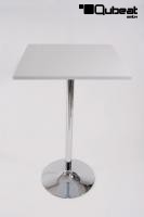 Bistro-Tisch weiß, Holzplatte quadratisch 102 cm - 