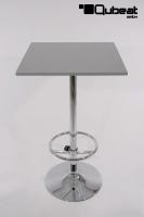 Bistro-Tisch wei�, Holzplatte quadratisch, Fu�st�tze 102 cm - 