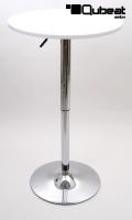 Bistro-Tisch, wei�, runde Holzplatte, h�henverstellbar 84 - 104 cm - 