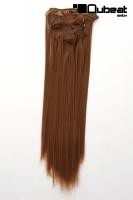 Braune Extensions aus Kanekalon 43 cm 7 Teile