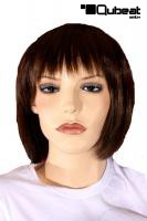 Braune Mittellanghaarper�cke mit seitlich geschnittenem Pony