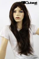 Braune Percke Echthaar lang Frauenpercke echtes Haar 61 cm indisches Haar