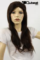 Braune Percke Echthaar lang Frauenpercke echtes Haar 63 cm handgeknpft