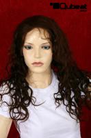 Braune Percke Echthaar lang lockig Frauenpercke echtes Haar ca 46cm indisches Echthaar