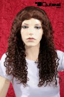 Braune Percke Echthaar lockig Frauenpercke echtes Haar 51 cm indisches Echthaar