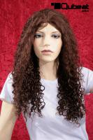 Braune Percke Echthaar lockig Frauenpercke echtes Haar 51 cm indisches Haar