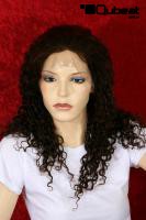 Braune Percke Echthaar lockig lang Frauenpercke echtes Haar 46 cm indisches Haar