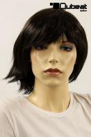 Braune, kurze Frauenper�cke mit Seitenscheitel