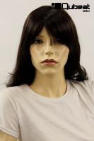 Braune, lange Frauenper�cke mit Seitenscheitel