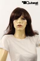 Braune, lange Frauenper�cke mit anmutigem Seitenscheitel