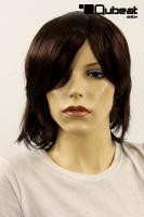 Braune, mittellange Frauenper�cke mit Seitenscheitel