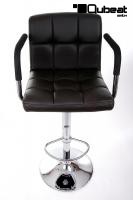 Designer Barstool  brown height adjustable with padded backrest and removable armrest - 