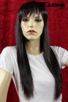 Glatte Langhaarper�cke aubergine mit Pony