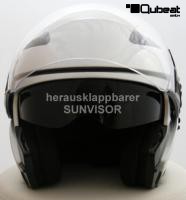 Jet Helmet, Motorcycle Helmet, Sunvisor - Silver, Size S
