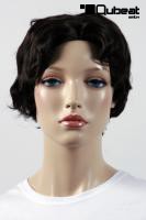 Klassische, schwarze Damenper�cke mit Seitenscheitel