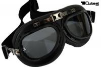 Motorcycle Goggles Classic, Black, Smoke-Tinted Lenses