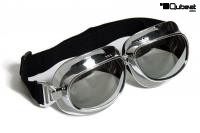 Motorcycle Goggles Classic, Silver Lenses