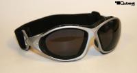 Motorradbrille Brille Oldtimer Chopper Biker silber mit smoke getnten Glsern