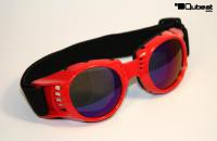 Motorradbrille rot Oldtimerbrille Biker Chopper mit rainbow getnten Glsern UV