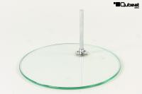 Round glass plate with spike