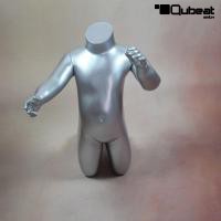 Schaufensterfigur Kind Schaufensterpuppe kopflos kniend silber Baby Mannequin