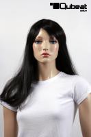 Schwarze, lange Frauenper�cke mit Mittelscheitel