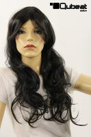 Schwarze, lange Frauenper�cke mit Mittelscheitel