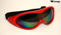 Skibrille / Snowboardbrille in Rot, Gl�ser get�nt Rainbow