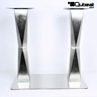 Tischgestell 72 cm, Tischfuß doppel, Edelstahl, rechteckiger Fuß , 