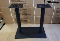 Tischgestell schwarz 66 cm 19Kg Tischfu doppel schwarz lackiert Edelstahl Gestell rechteckiger Fu, 