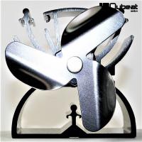 Ventilator f�r Kamin�fen, Ofenventilator, silberfarben, 3 Rotorbl�tter, stromlos - umweltfreundlich 12,5cm