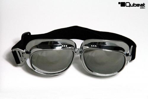 Motorradbrille silber Smoke-get/önte Gl/äser