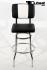 1x Barstool Black/White, padded, chorme "Maik"
