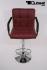 1x Designer Barstool weinred GENUINE LEATHER height adjustable with padded backrest and removable armrest - "Theo"