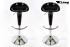 2 x Barstool black height adjustable ergonomically shaped design - "Bianca"