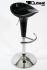 2 x Barstool black height adjustable ergonomically shaped design - "Bianca"