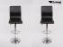 2 x Barstool black height adjustable with backrest swivel seat top - "Steffen"