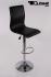 2 x Barstool black height adjustable with backrest swivel seat top - "Steffen"