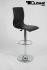 2 x Barstool black height adjustable with padded and stitched backrest - "Ron"